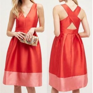 Anthropologie Maeve Roseblock Cross back Dress